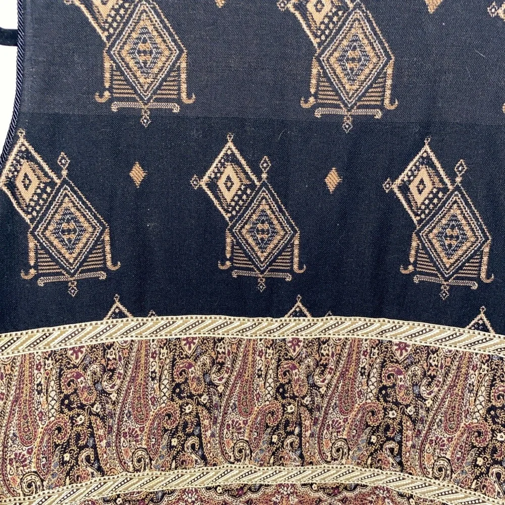 Vintage Women's New Identity Vest Aztec Boho‎ Southern 2x Tapestry